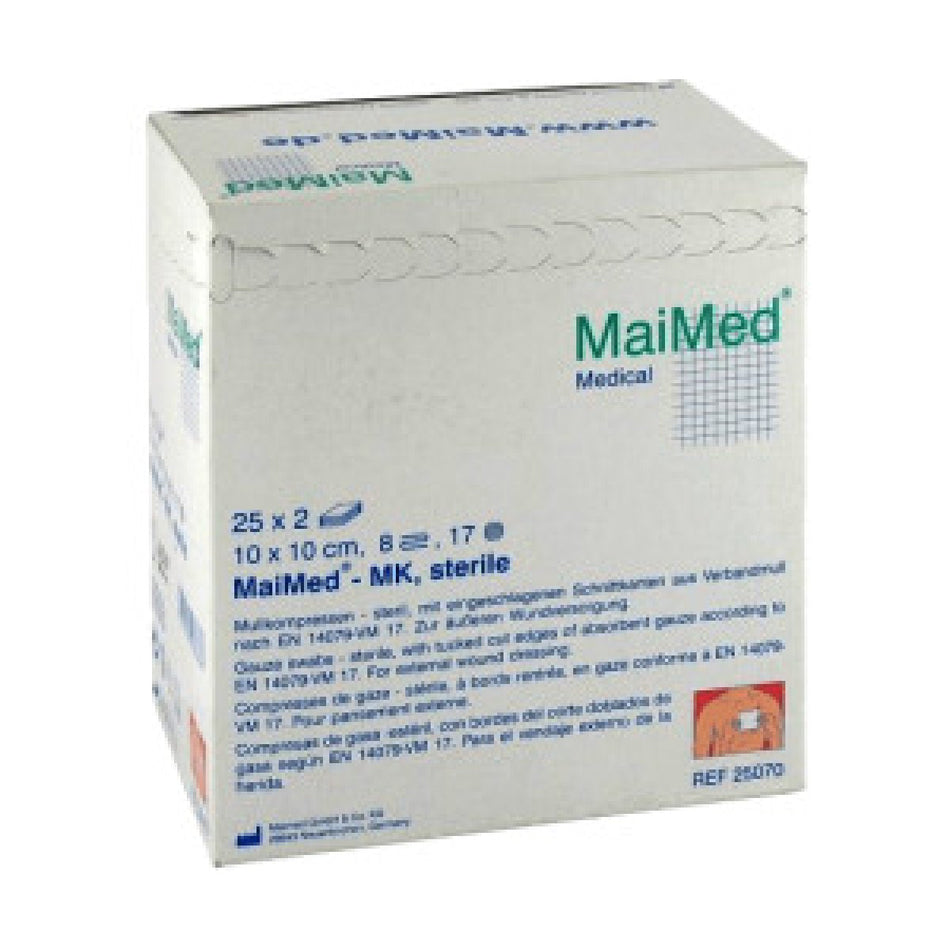 Gauze compresses 8f 10x10cm sterile Maimed 25×2 pieces