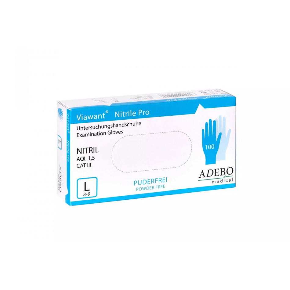 Disposable gloves, nitrile, powder-free, blue, size XS, pack of 100