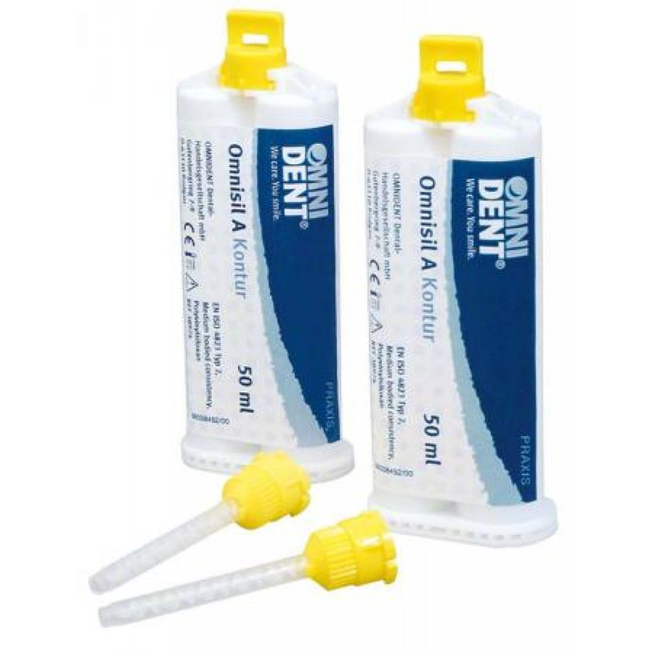 Omnisil A Contour, A-silicones, 2 double cartridges of 50 ml each