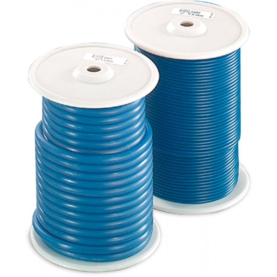 Wax wire on roll, blue, round, ø 2.0 mm, soft, 250 g