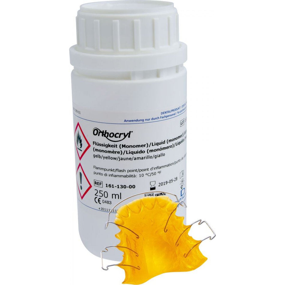 Orthocryl liquid, yellow, 250 ml