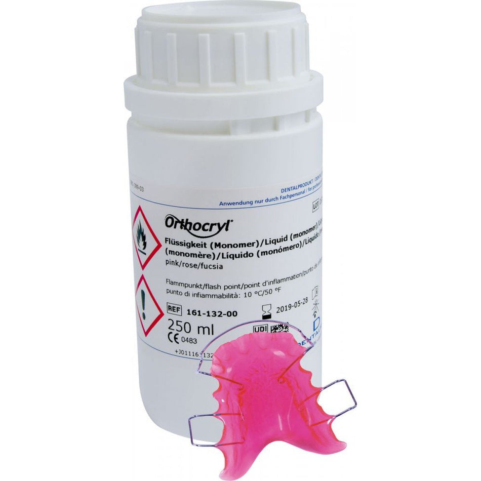 Orthocryl liquid, pink, 250 ml