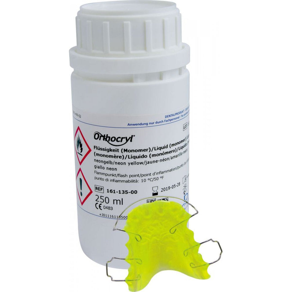 Orthocryl liquid, neon yellow, 250 ml