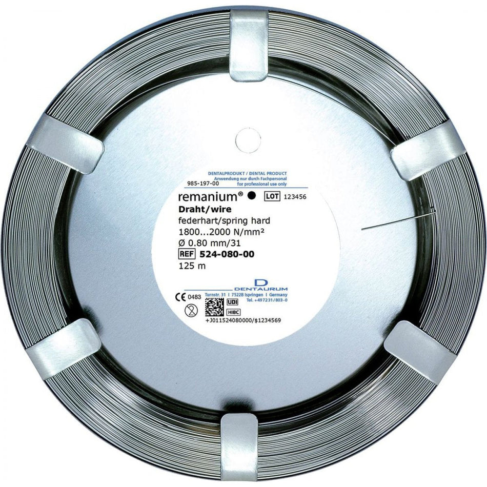 remanium clinical roll, round, spring-hard, ø 0.80 mm / 31, roll of 125 m