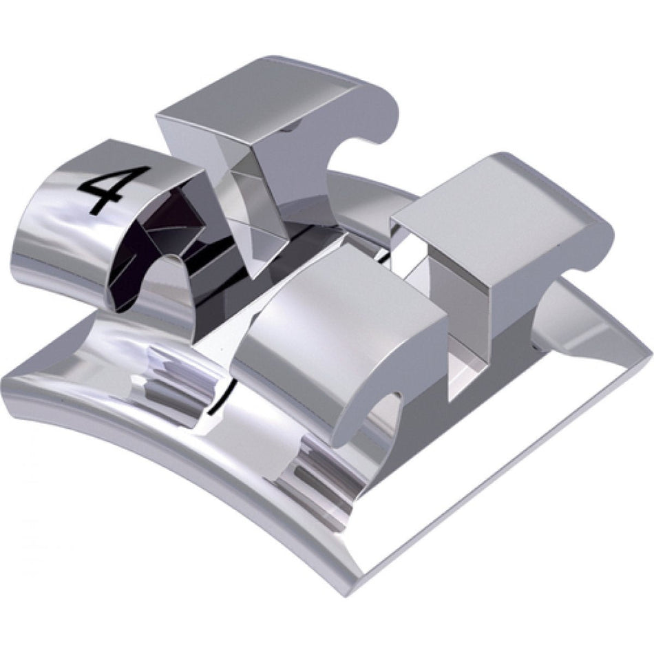 equilibrium 2 metal bracket, -12° torque, +2° angulation for tooth 44, McLaughlin-Bennett-Trevisi** 22, 10 pieces