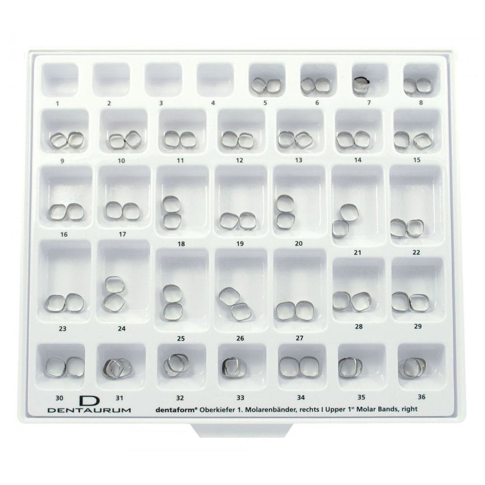 Mini assortment of standard bands, tooth 15-14/24-25, unwelded, 64 pieces