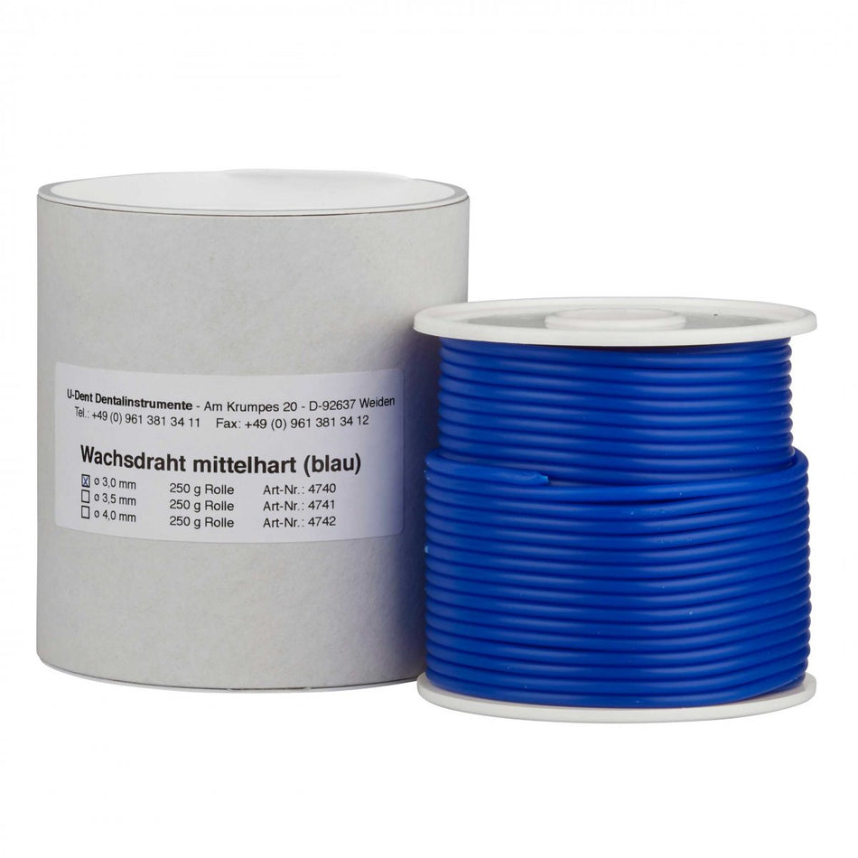 U-Dent wax wire blue (medium hard) 3.5 mm on 250 g roll