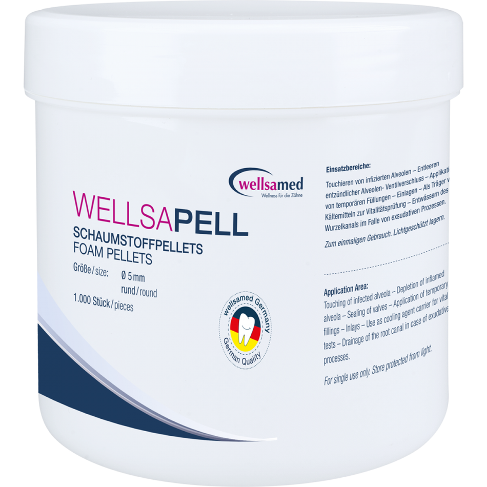 Wellsapell foam pellets, 1,000 pieces, white, Ø 5 mm, round