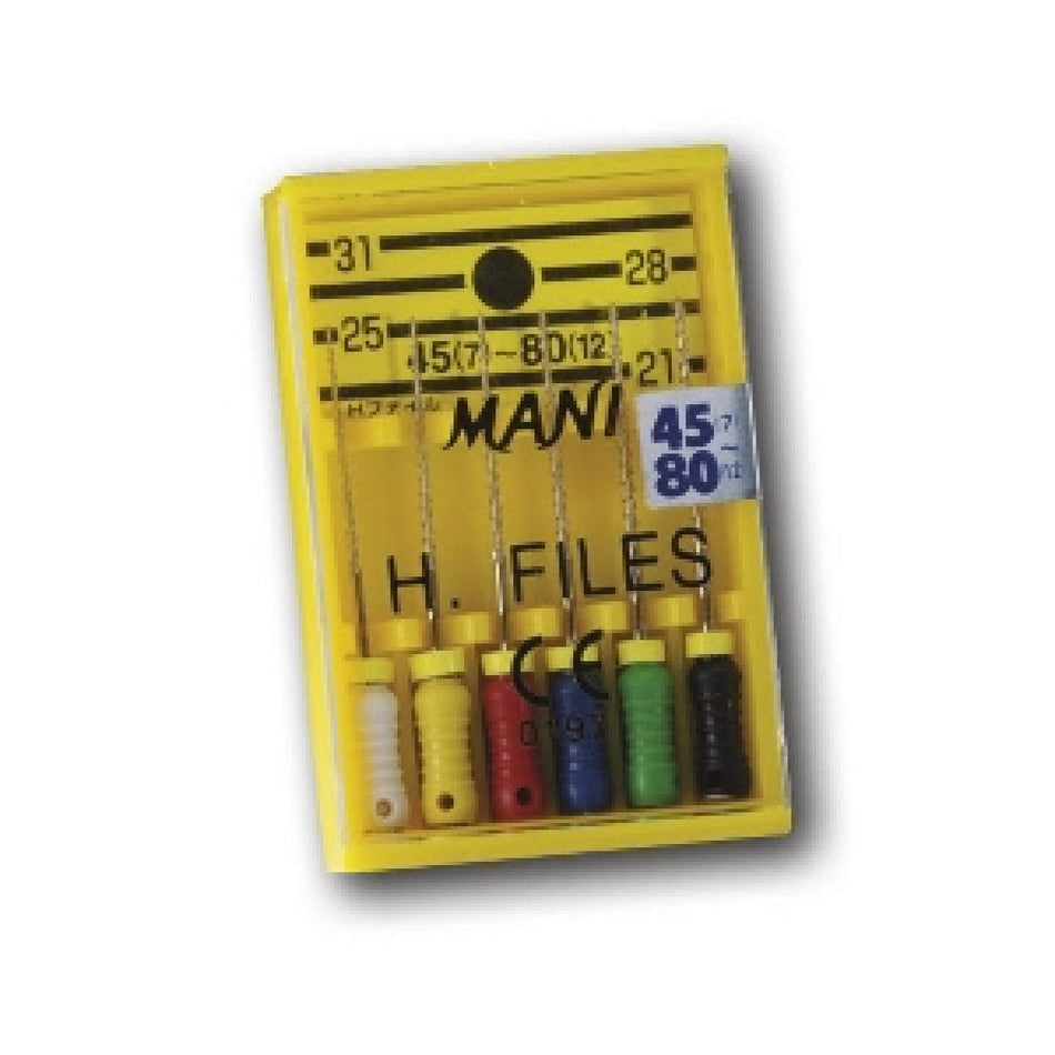 Mani Hedström files, length 21 mm, ISO 50, yellow, pack of 6 pieces