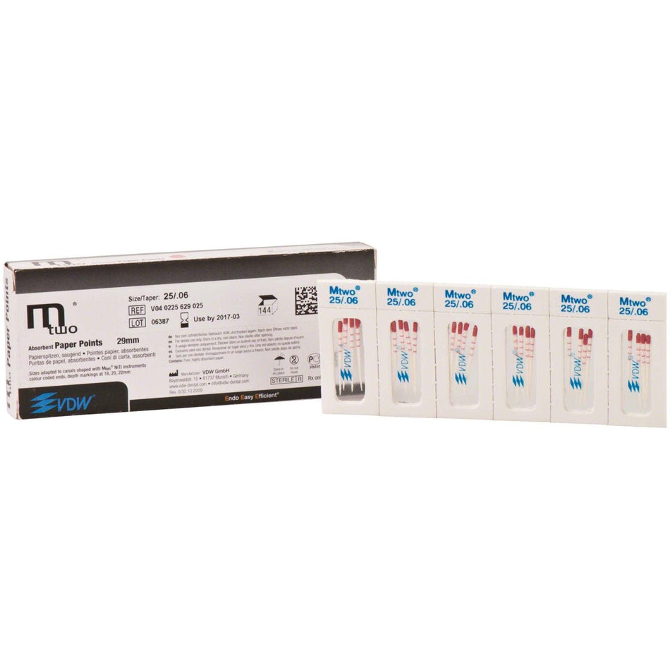 Mtwo paper tips, Taper.06, 29mm, ISO 025, pack of 144 pieces