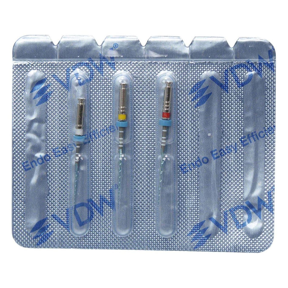 Vdw.Rotate NiTi root canal files, basic sequence, 25 mm, pack of 3 pieces