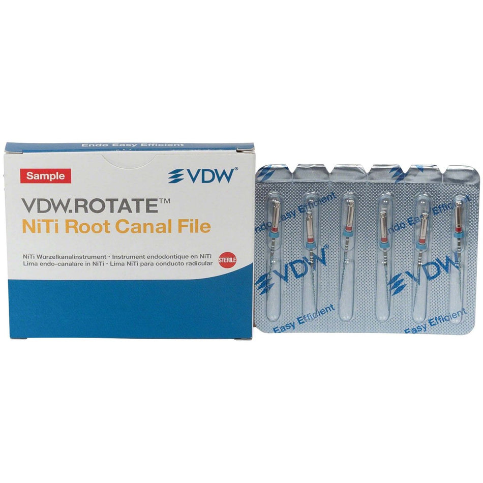 VDW.ROTATE NiTi root canal files, 25 mm, Taper.04, ISO 025, pack of 6 pieces