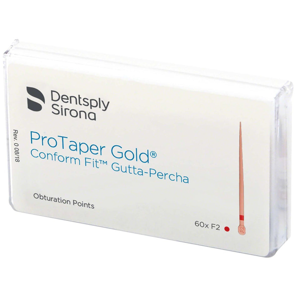 ProTaper Gold, Conform Fit, gutta-percha syringe, sizes F2, pack of 60 pieces