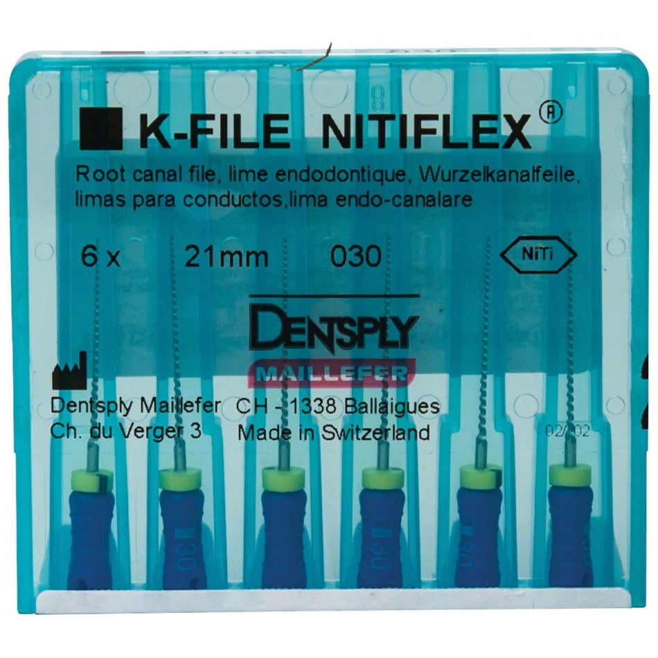 K-file Nitiflex, hand use, 21 mm, ISO 030, blue, blister of 6 pieces