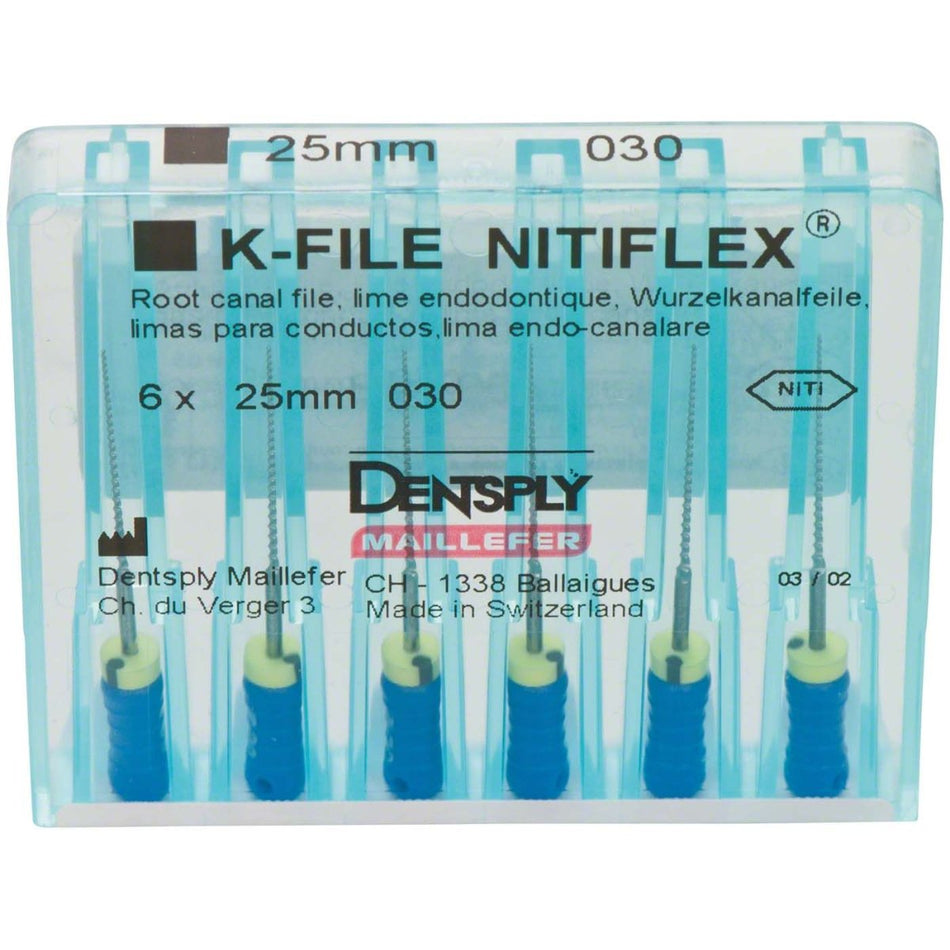 K-file Nitiflex, hand use, 25 mm, ISO 030, blue, blister of 6 pieces