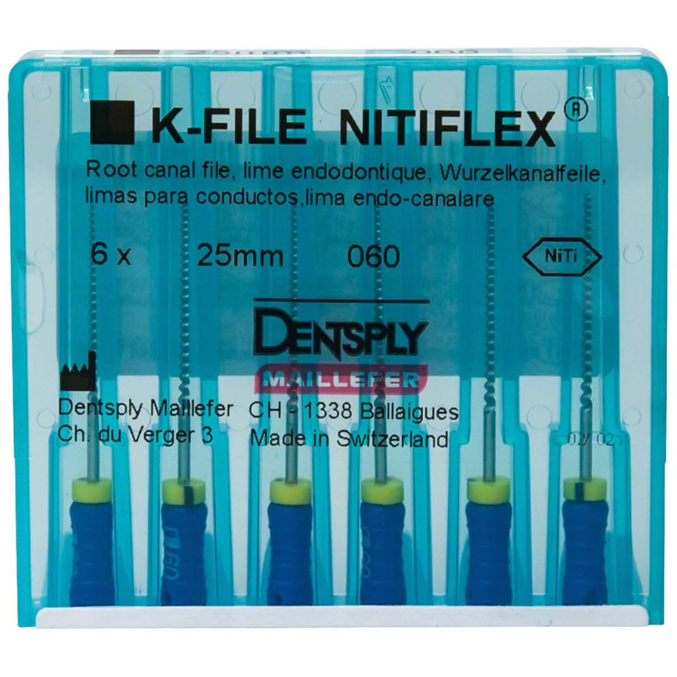 K-file Nitiflex, hand use, 25 mm, ISO 060, blue, blister of 6 pieces