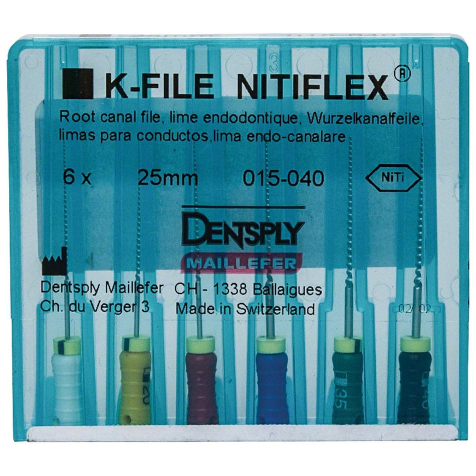 File NiTiflex assortment, files, 25 mm, ISO 015-040, pack of 6 pieces