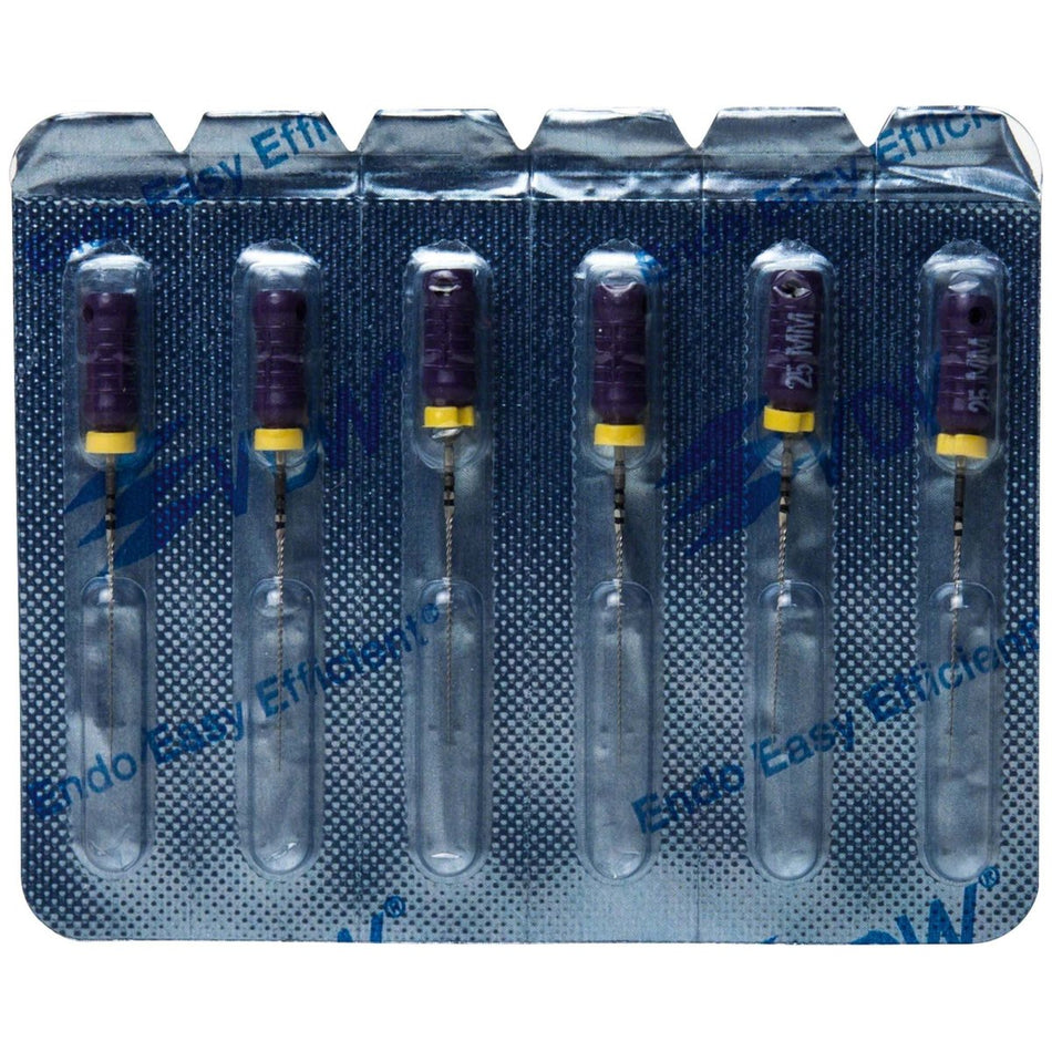 K-files, 25 mm, ISO 10, sterile, purple, blister of 6 pieces