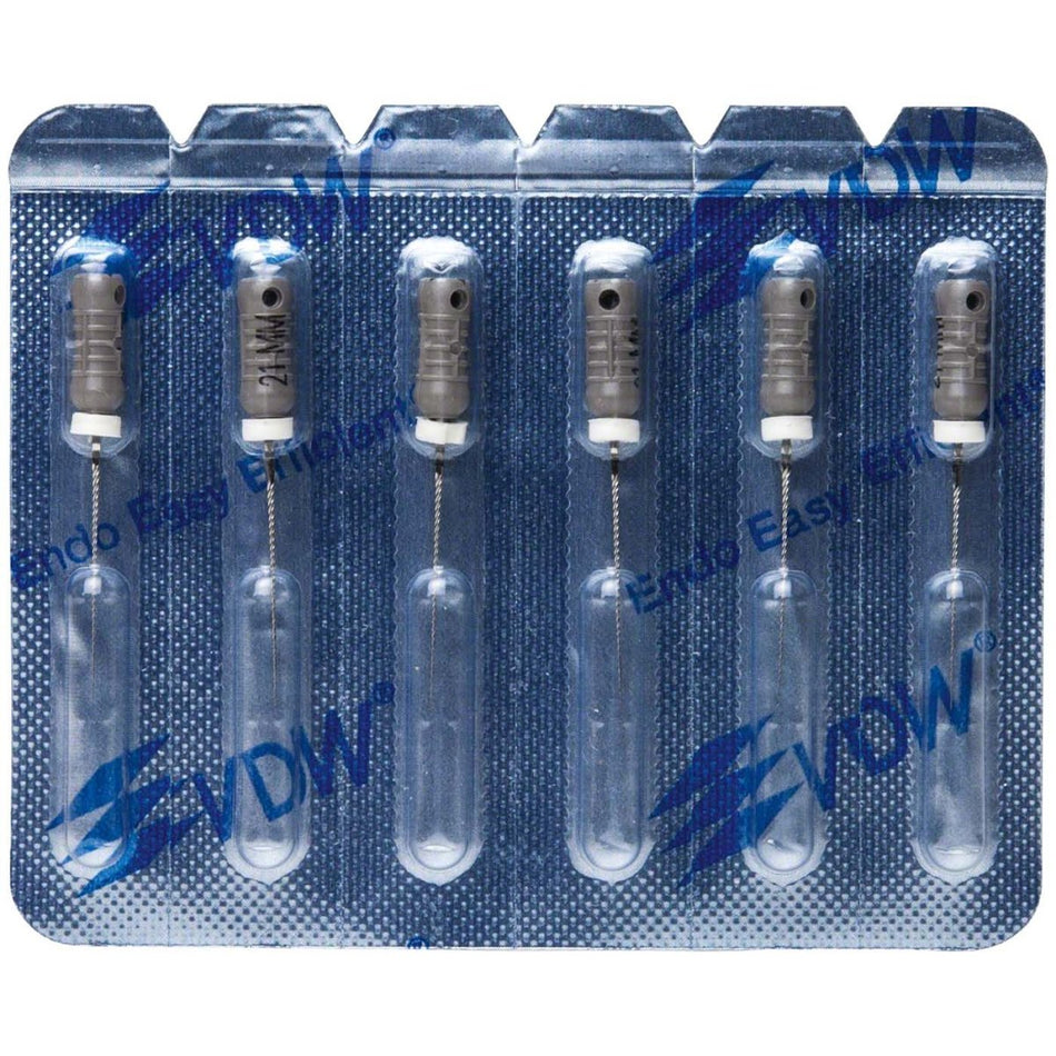 Sterile K-file, 21 mm, ISO 08, gray, blister of 6 pieces