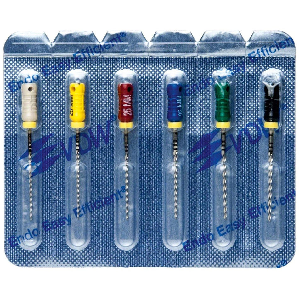 VDW STERILE K drill bits, 25 mm, ISO 45-80, assorted, pack of 6 pieces