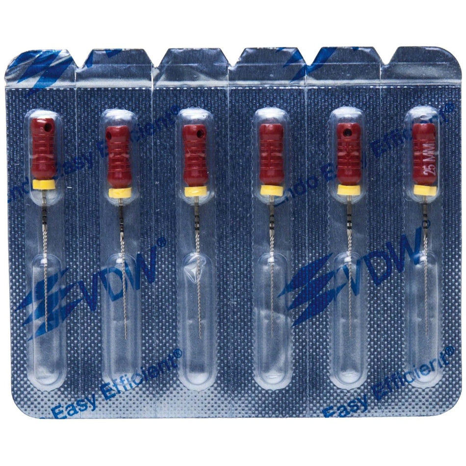 K files, 25 mm, ISO 25, sterile, red, blister of 6 pieces