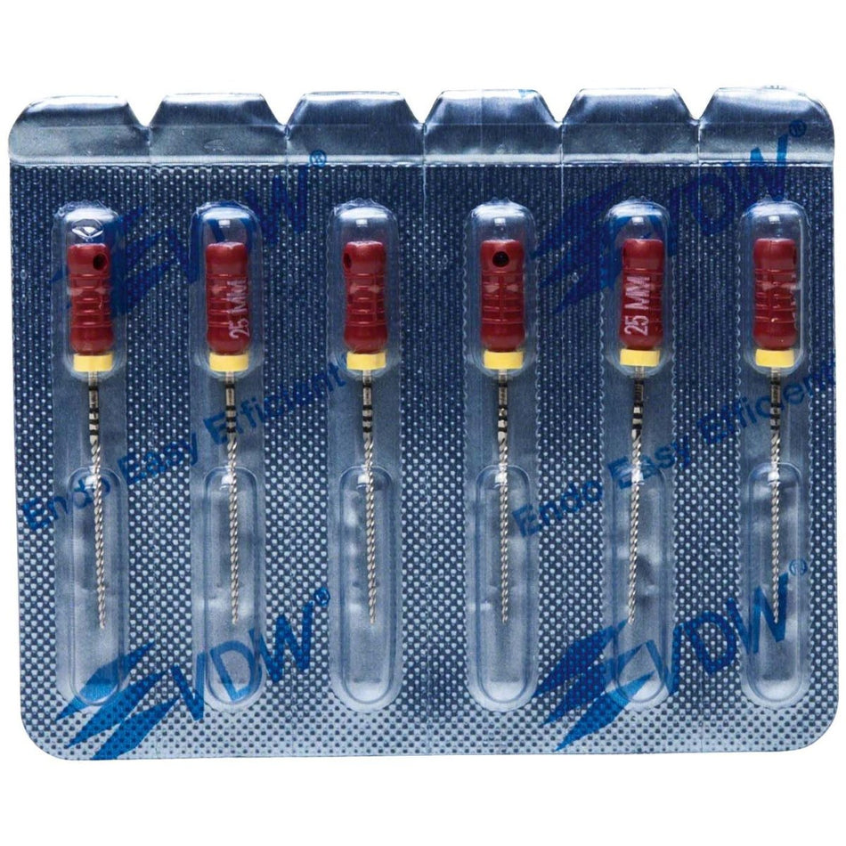 VDW STERILE K file, 25 mm, ISO 55, red, pack of 6 pieces