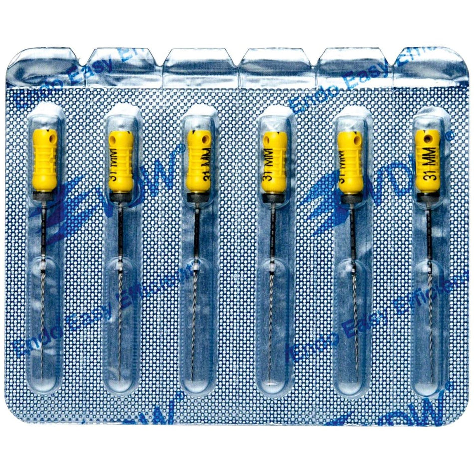 VDW STERILE K drill bits, 31 mm, ISO 20, yellow, pack of 6 pieces