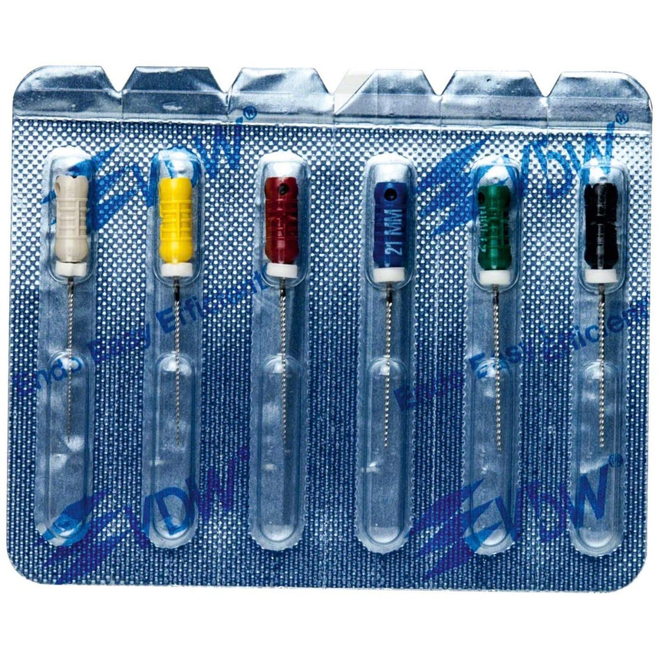 VDW STERILE K file, 21 mm, ISO 15-40, assorted, pack of 6 pieces