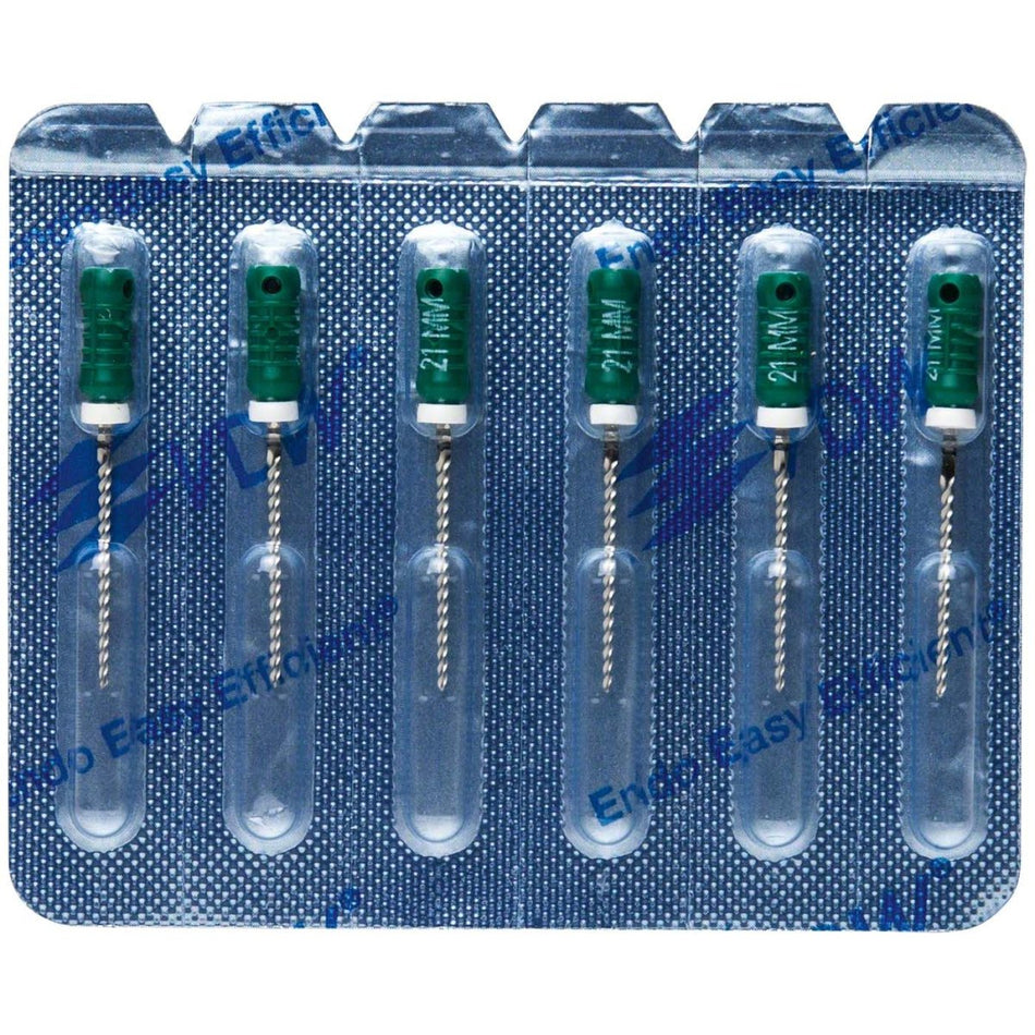 VDW STERILE K file, 21 mm, ISO 70, green, pack of 6 pieces