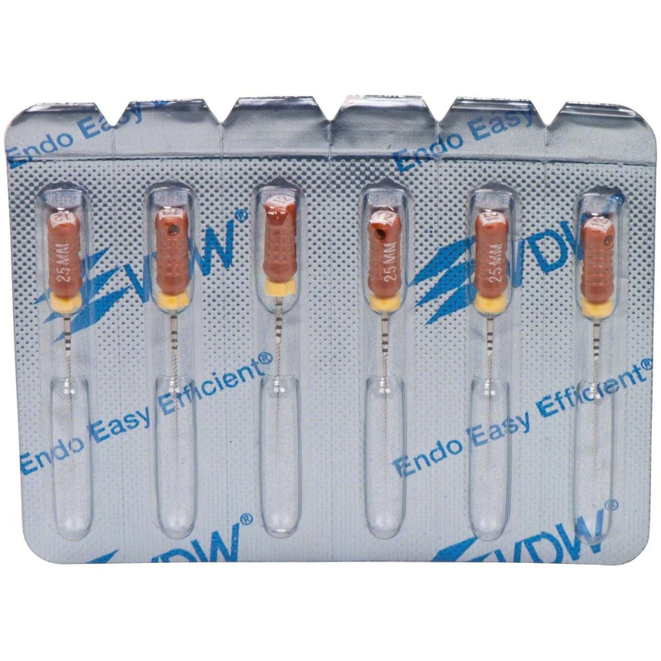 VDW STERILE K file, 25 mm, ISO 12.5, brown, pack of 6 pieces