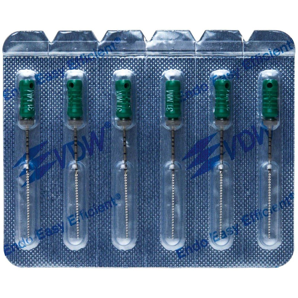 VDW STERILE K file, 31 mm, ISO 35, green, pack of 6 pieces