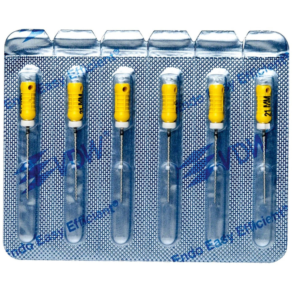 STERILE Hedström files, 21 mm, ISO 050, yellow, blister of 6 pieces