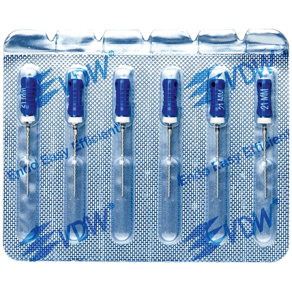 STERILE Hedström files, 21 mm, ISO 060, blue, blister of 6 pieces