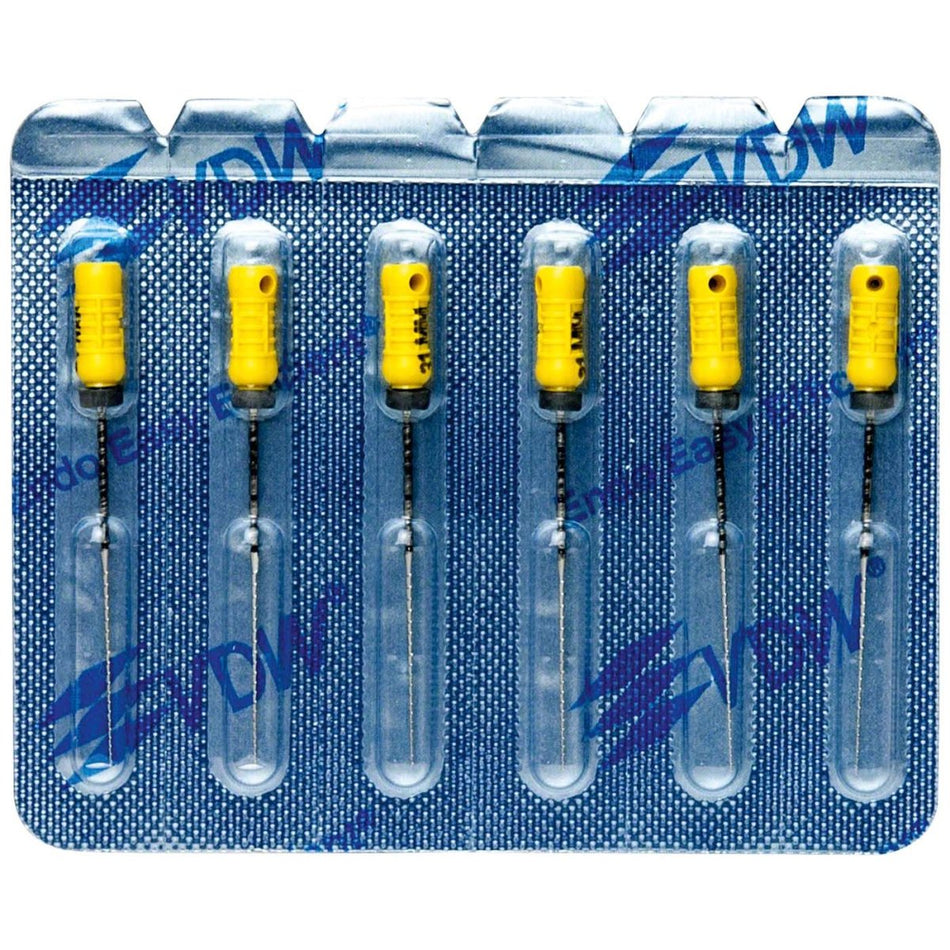 STERILE Hedstroem files, ISO 020, 31 mm, yellow, pack of 6 pieces