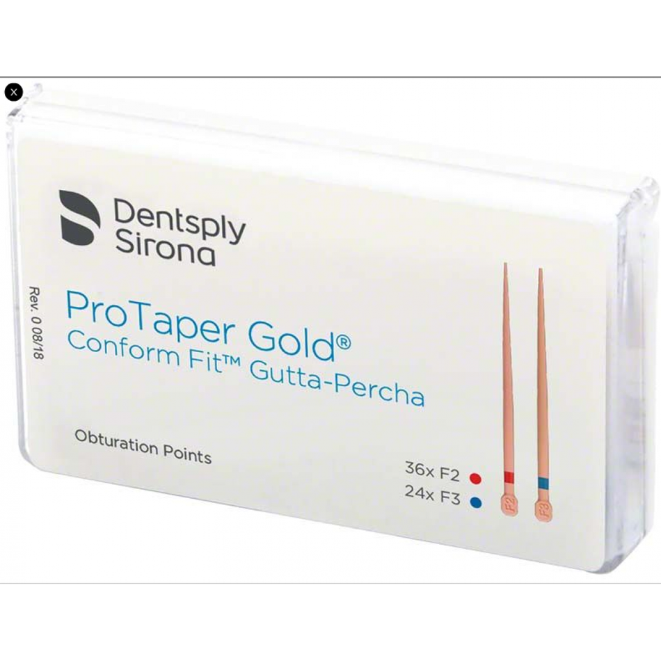 ProTaper Gold Conform Fit Gutta Percha F2 / F3, Pack of 60 (36 x F2, 24 x F3)